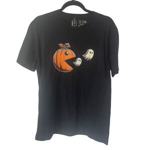Pumpkin Pac Man Ghost Halloween Shirt M , Boo Ghost Spooky Season NEW